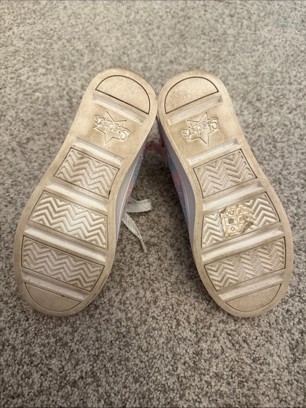 Skechers Twinkle Toes Kids Glitter High-Top Sneakers -Purple, Pink & Blue size 1